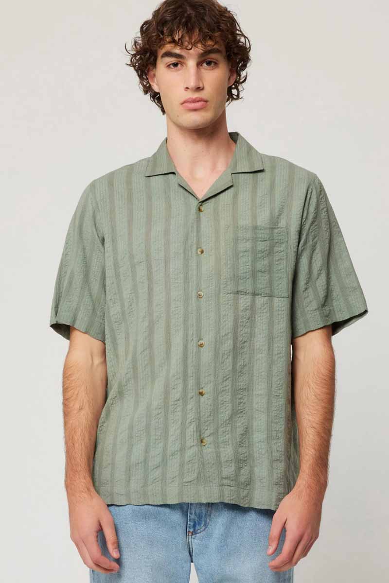 ROLLAS Bowler Seersucker Shirt - Moss