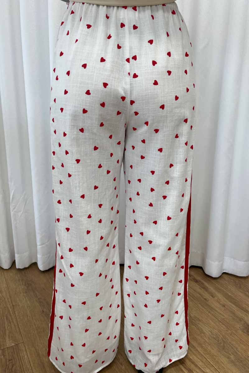 BY FRANKIE Red Hearts Racer Pants