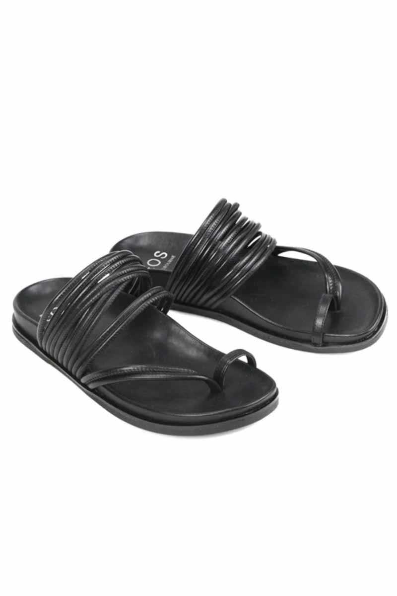 EOS Carmella Leather Sandals - Black