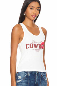 THE LAUNDRY ROOM Kiss me Cowboy Rib Tank - White