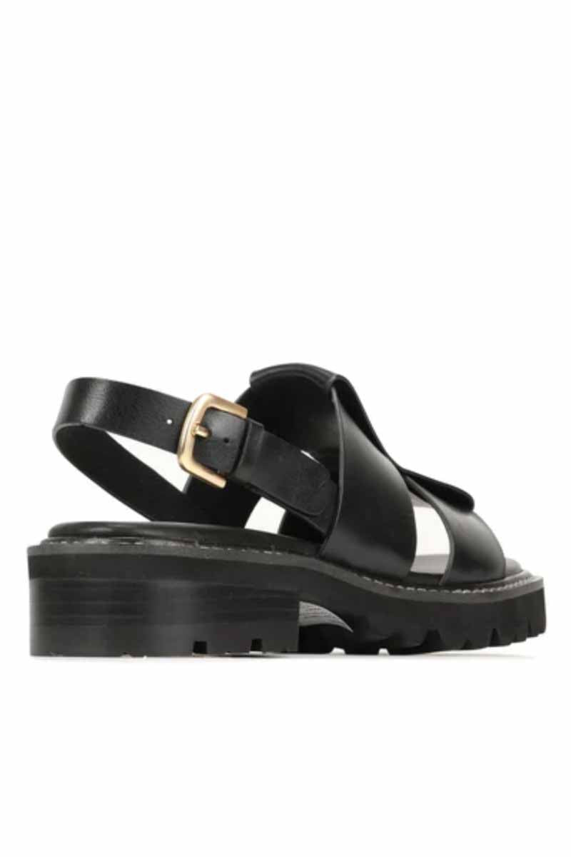 EOS Leonella Leather Sandal - Black