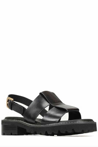 EOS Leonella Leather Sandal - Black