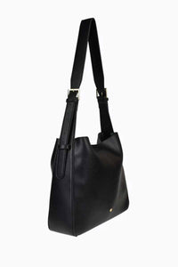 PETA + JAIN Otto Slouch Bucket Bag - Black Grain