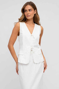 PAPER HEART Tie Vest Top - White