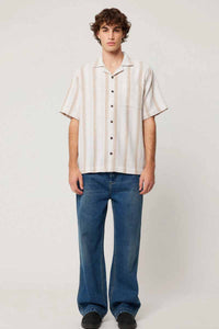 ROLLAS Bowler Weave Stripe Shirt - Natural