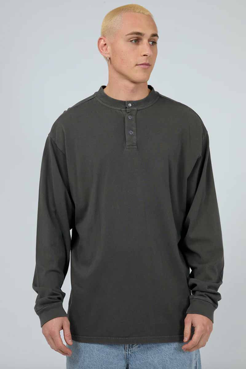 SILENT THEORY Henly LS Top - Charcoal