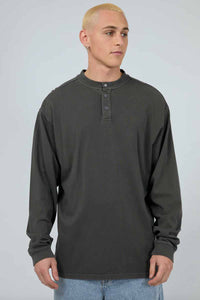 SILENT THEORY Henly LS Top - Charcoal