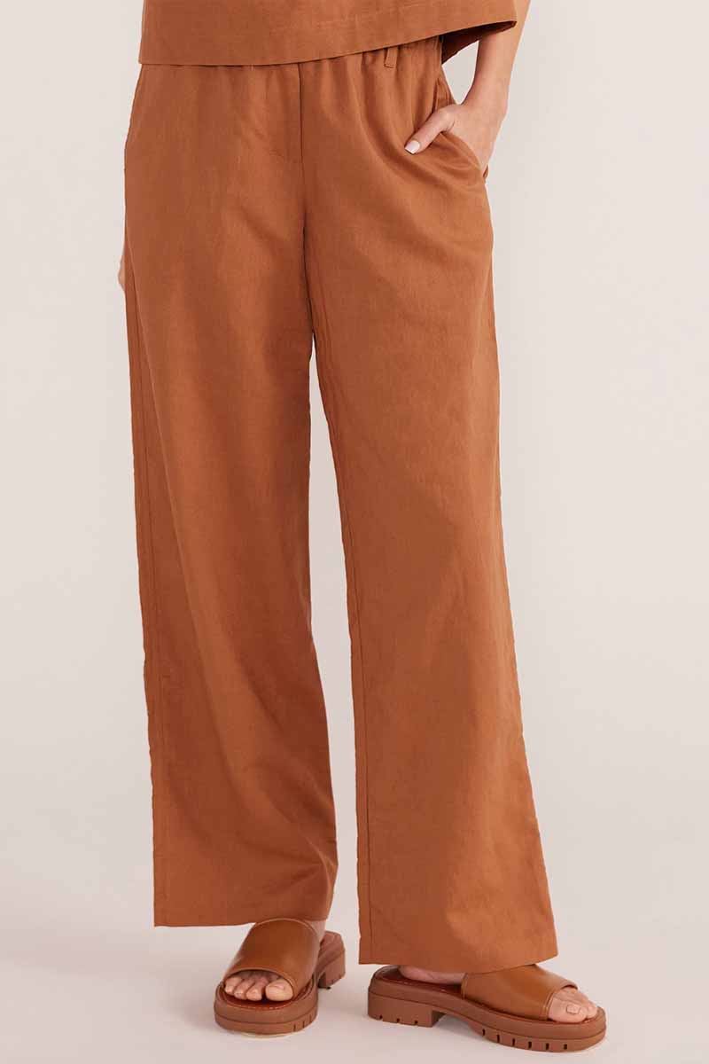 MINKPINK Rya Straight Leg Pant - Bronze