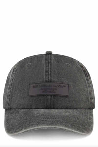 Dark grey trendy cap with laundry room emblem on the front 