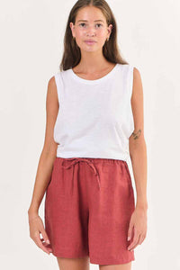 NATURALS BY O & J GA477 Linen Short - Cedar