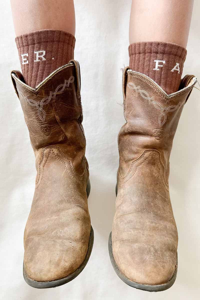 FAR MER. BY WHITNEY Chocolate Boot Socks