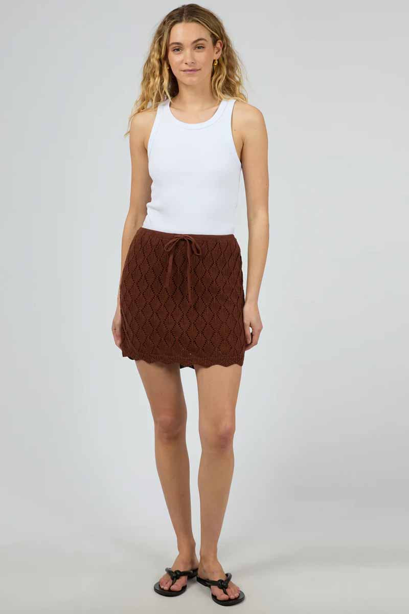 SILENT THEORY Hunter Skirt - Brown