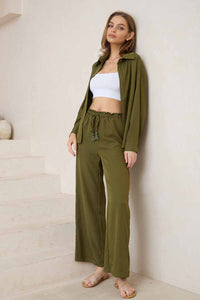 Olive Cupro Top