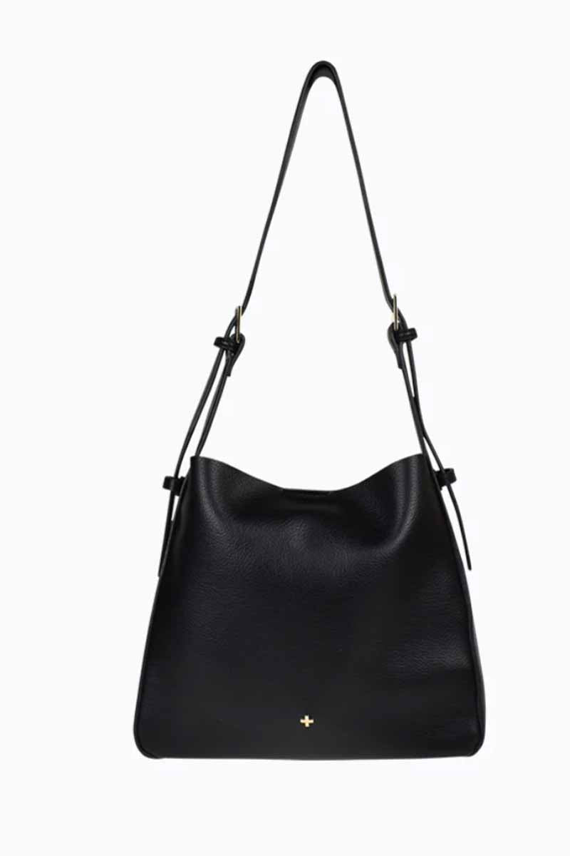 PETA + JAIN Otto Slouch Bucket Bag - Black Grain