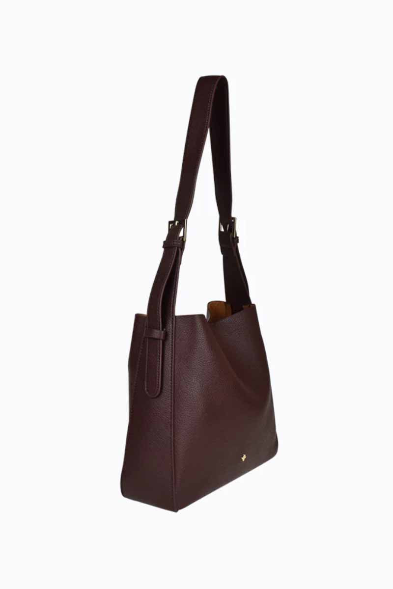 PETA + JAIN Otto Slouch Bucket Bag - Choc Grain