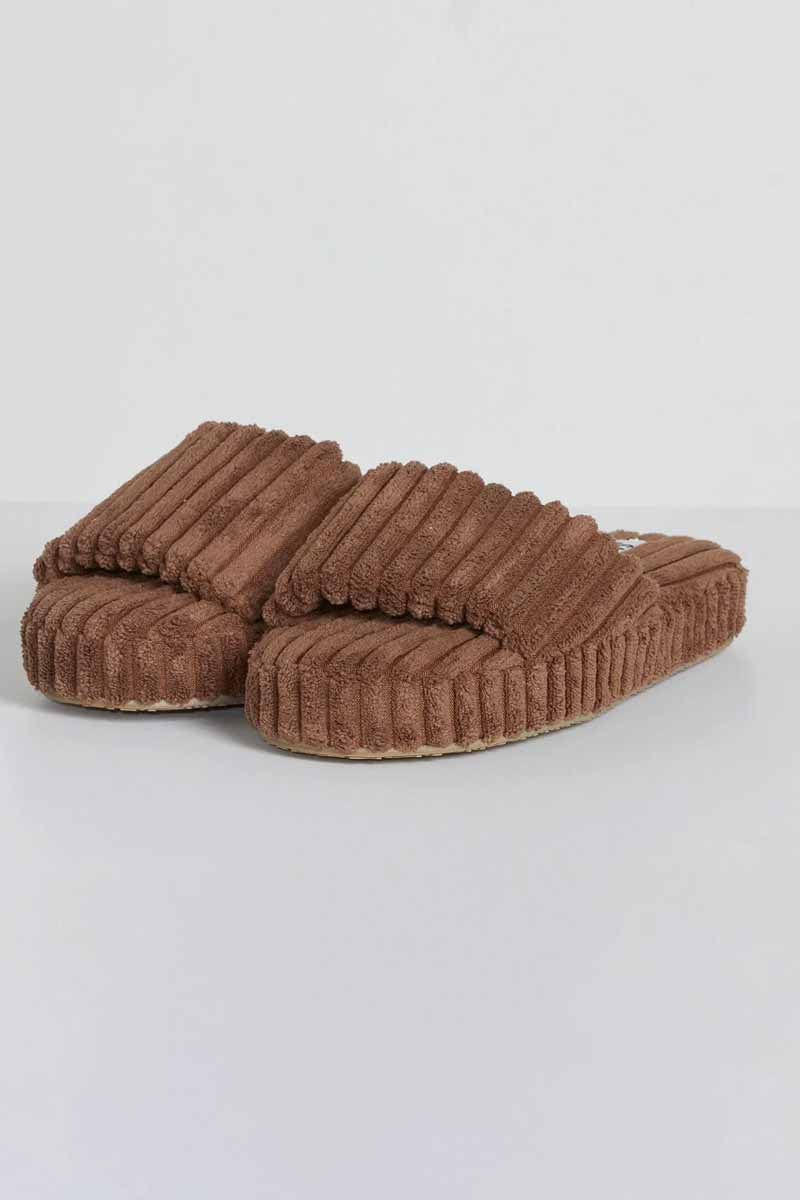 SASS Bianca Chunky Cord Slide - Chocolate